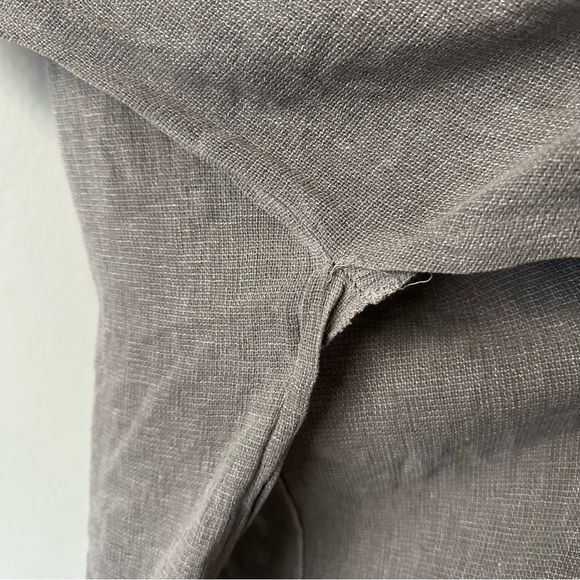 Meo Meli Made in Italy Linen Blend Slit Top in Grey - Picture 7 of 12